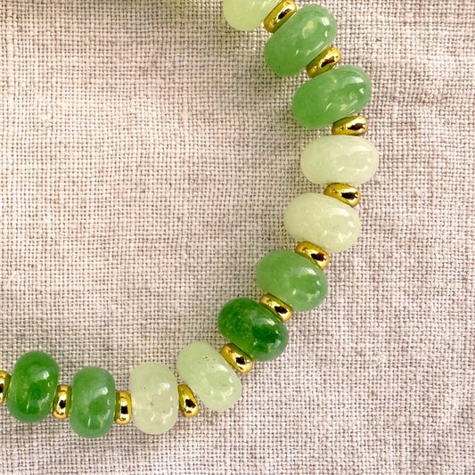 Green jade bead bracelet Esmeralda by Studio Gløra