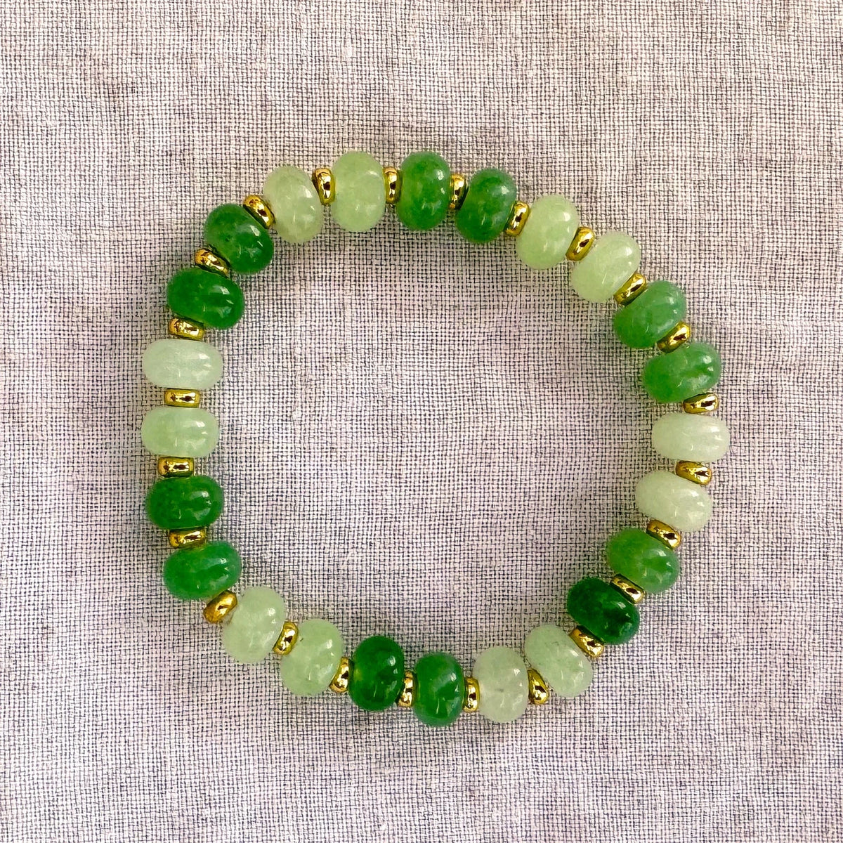 Green jade bead bracelet Esmeralda by Studio Gløra
