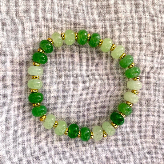 Green jade bead bracelet Esmeralda by Studio Gløra