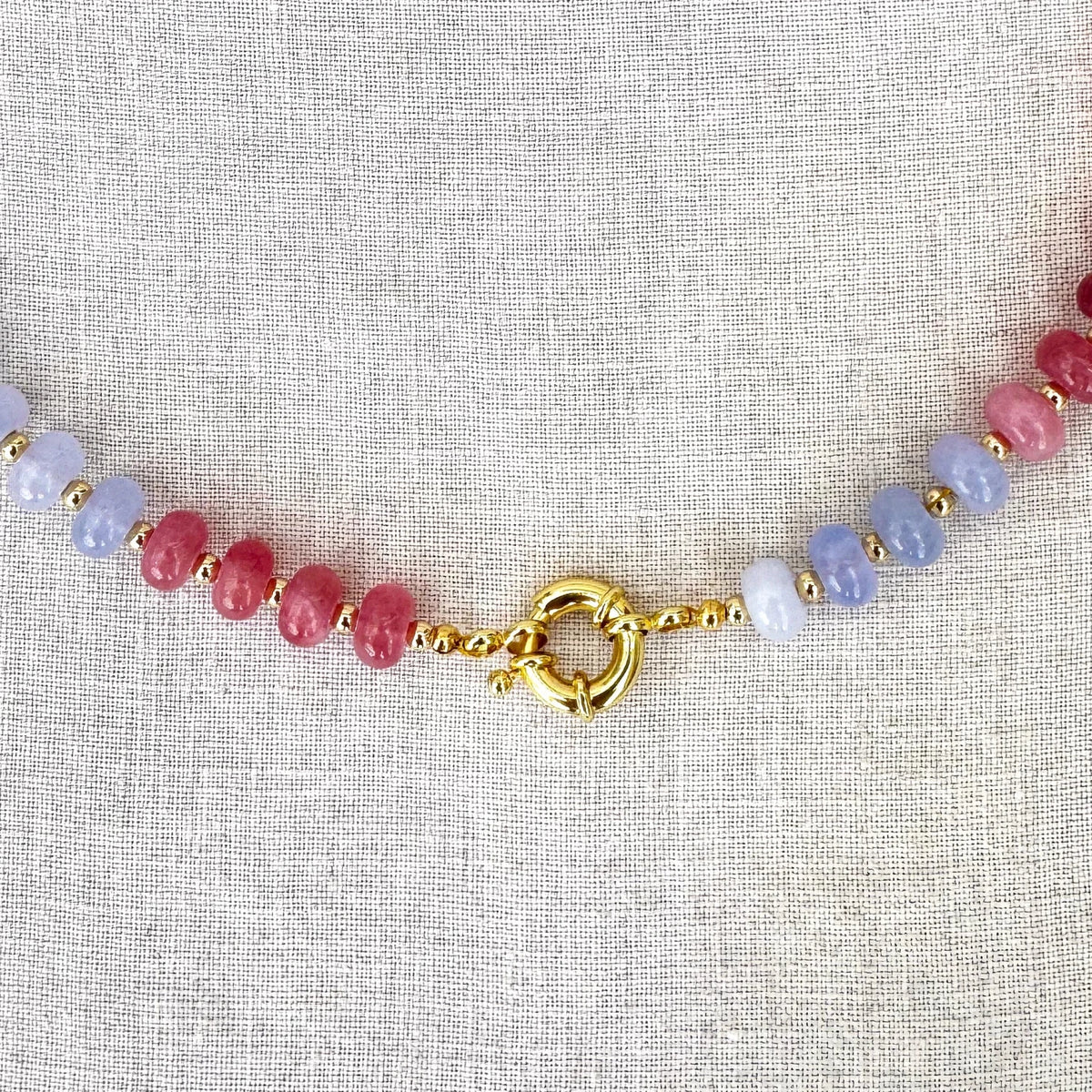 Colorful pastel jade bead necklace Prisma Alba by Studio Gløra