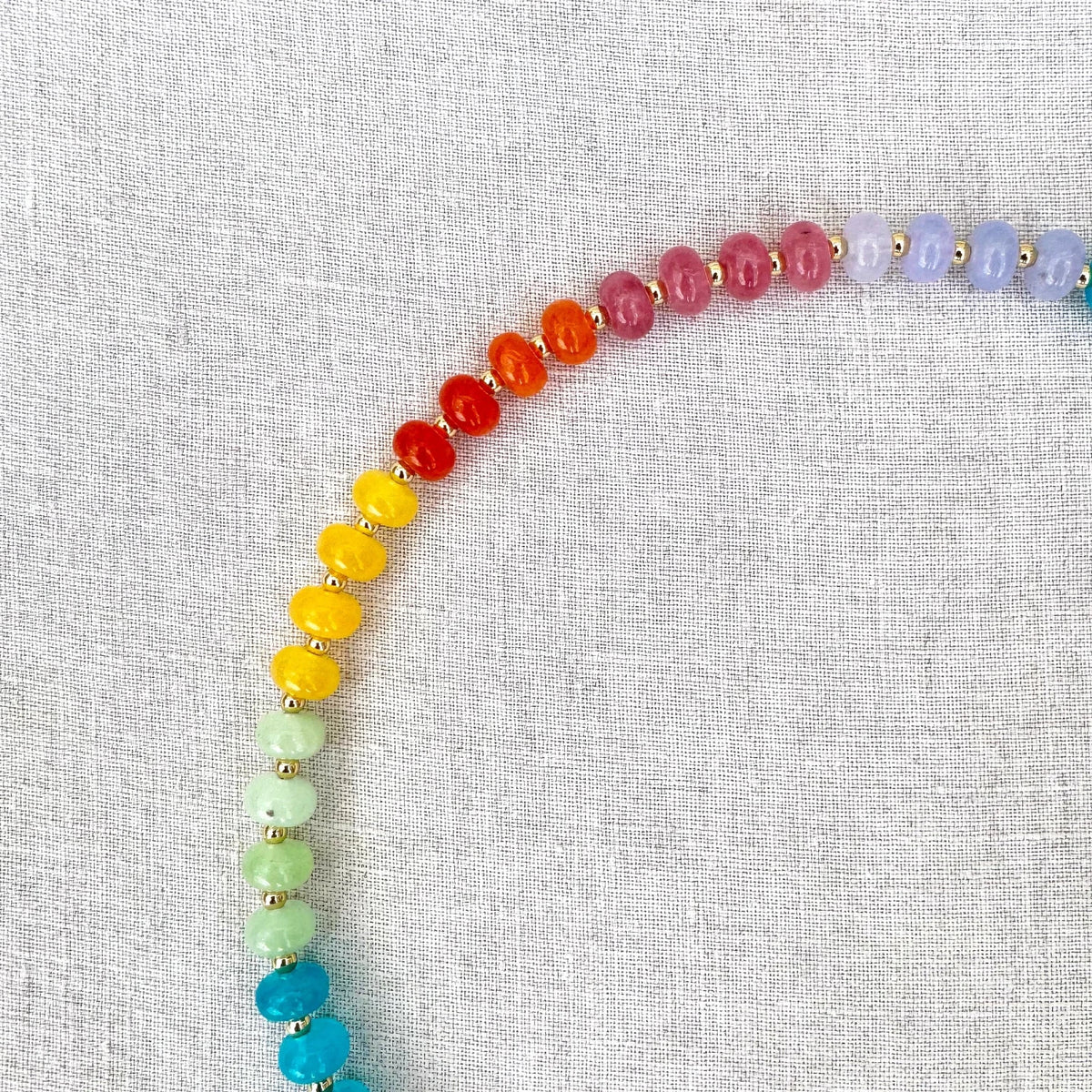 Colorful pastel jade bead necklace Prisma Alba by Studio Gløra