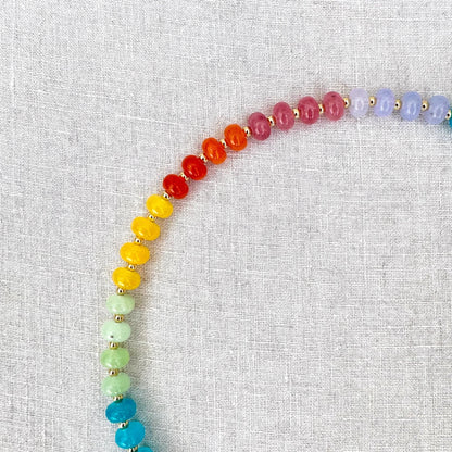 Colorful pastel jade bead necklace Prisma Alba by Studio Gløra